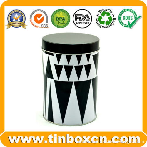 Round Tin Coffee Can with Airtight Lid, Coffee Tin Box